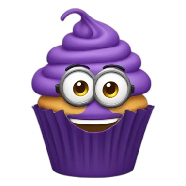 Happy purple minion cupcake  sticker