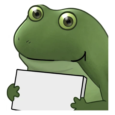 bufo frog emoji holding a sign  sticker