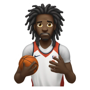 Black man with dreads scared to shoot a basketball  sticker