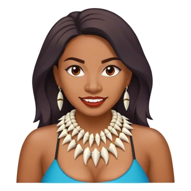samoan woman with shark teeth necklace sticker