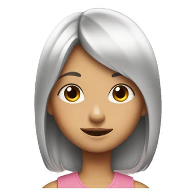 a girl with momo face sticker