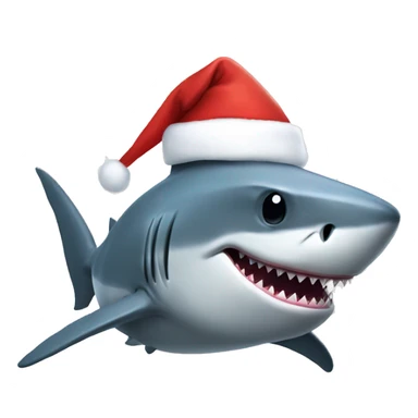 Shark with a Christmas hat sticker