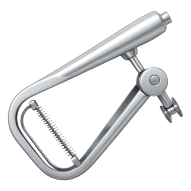 eyelash curler, closed, shiny silver sticker