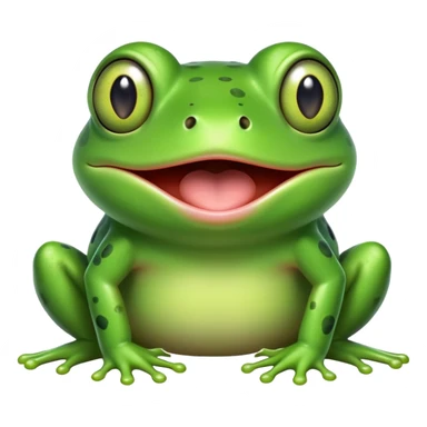 Very cartoony green frog with exaggerated features, big bulging cross-eyes, and long tongue sticking out, silly comic expression sticker