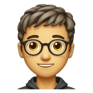 cute boy with round galasses sticker