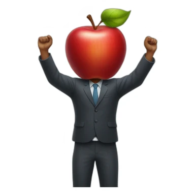 red apple raising arms sticker