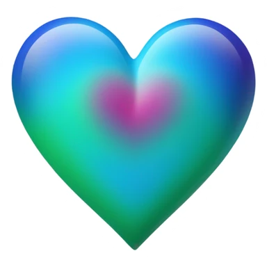 Green and blue ombré heart  sticker