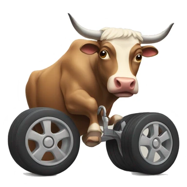Bull with wheels sticker