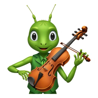 grasshopper playing violin sticker