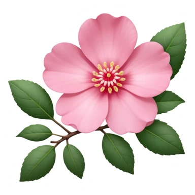 camélia pink with branch  sticker