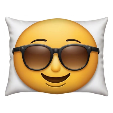 smile face with sunglasses on a pillow sticker