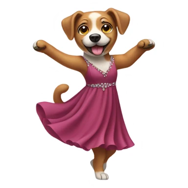 Dog wearing a dress dancing sticker