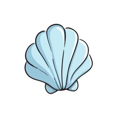 A sea shell in blue pastel colors sticker