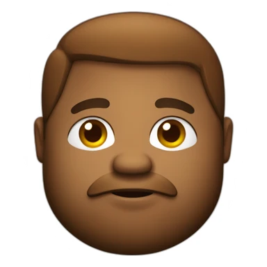 A fat brown person’s face with a light and messy beard sticker