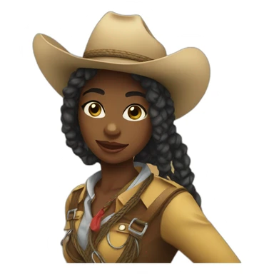 Black girl rodeo with rope sticker
