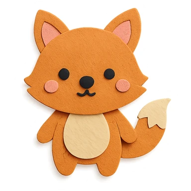 paper craft style cute animal sticker
