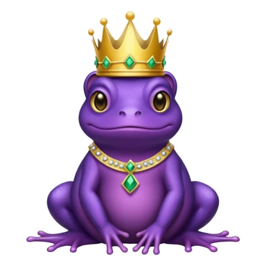 purple frog in royal outfit gown sticker