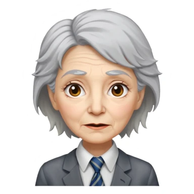 Very old women with Necktie. different hair style, more smudges on face. sticker