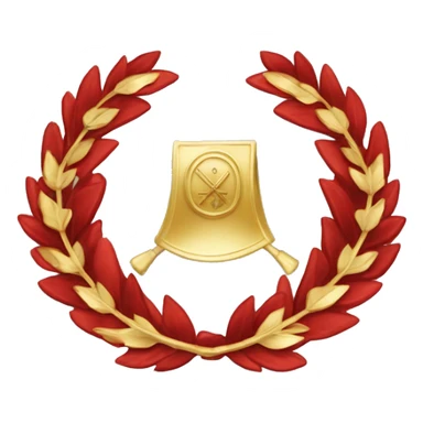 Red flag with a gold laurel wreath in the center and gold letters "SPQR" in the middle of the laurel wreath  sticker