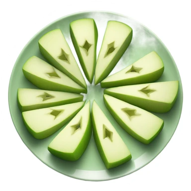 Slices of green apple on a plate sticker
