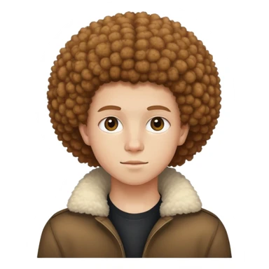 Adolescent européen avec des cheveux afro bruns clair sticker