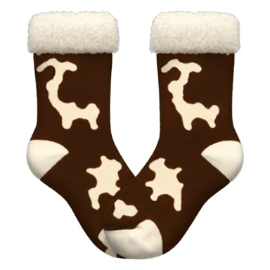 Brown cowprint fuzzy socks sticker