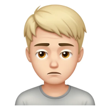 young man with a troubled look on his face sticker