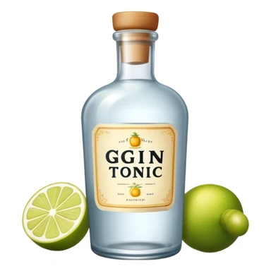 gin tonic bottle with label, fat bottle sticker