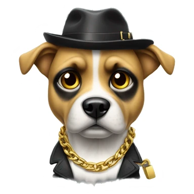 Gangster Dog with a gold chain saying puntos sticker