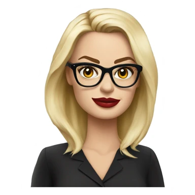 margot robbie secretary wearing black glasses  sticker