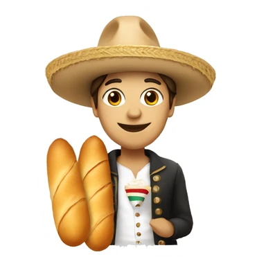 parisian with mexican hat and a baguette sticker