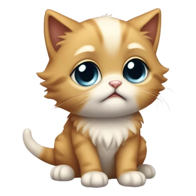 Sad kitten crying sticker