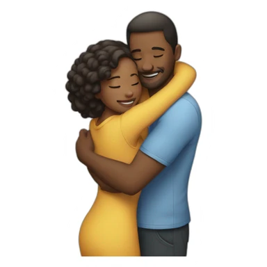 Man hugging woman from behind sticker