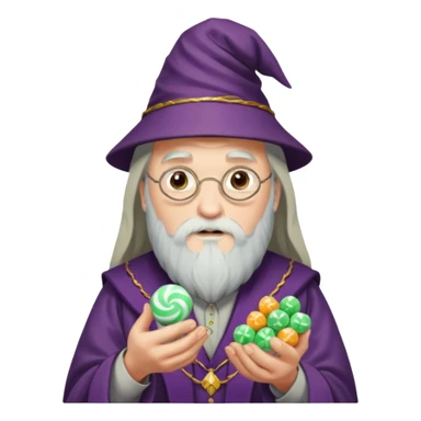 Dumbledore with Mint candies in his hands sticker