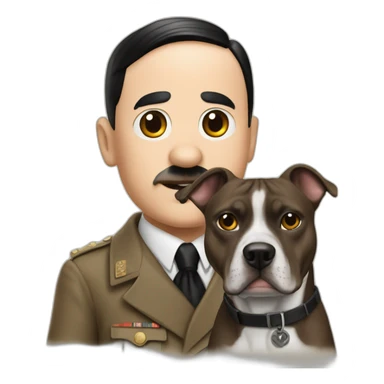 adolf hitler petting a pitbull sticker