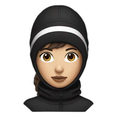 Lacoste black balaclava brunette girl sticker