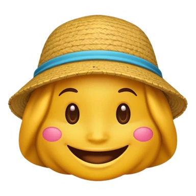 African hat on smiling yellow emoji sticker