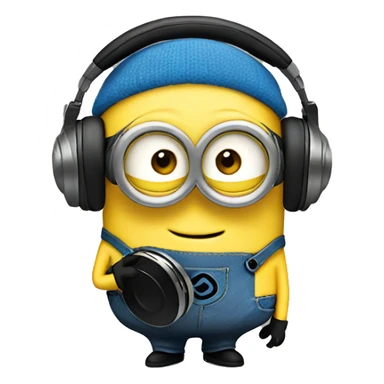 minion listening to music sticker