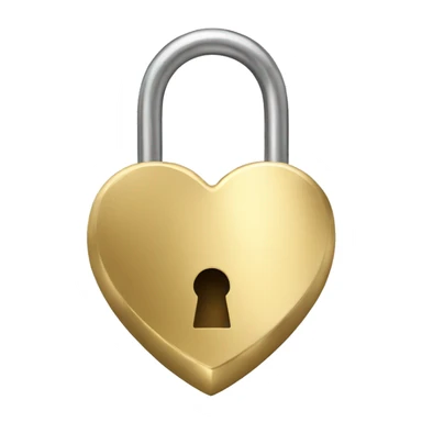 Gold heart shaped padlock sticker