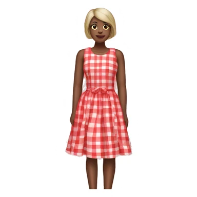 cherry red gingham dress sticker