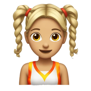 girl with flames for pigtails sticker