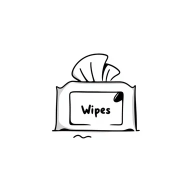 A pack of wet wipes sticker