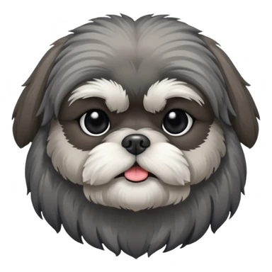 Small all dark grey shih tzu sticker