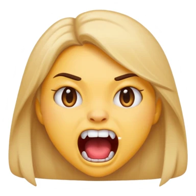 A girl growling like rawr silly vibes but make it an emoji not real human sticker