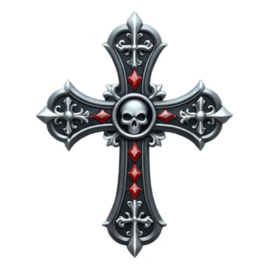 black goth cross sticker