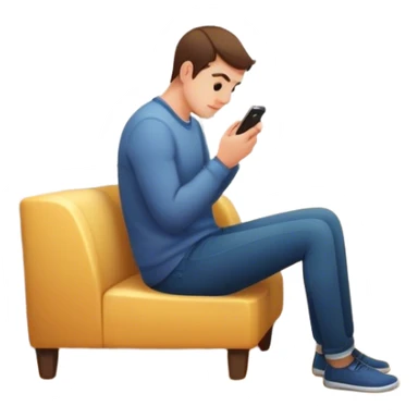 man looking at his phone sticker