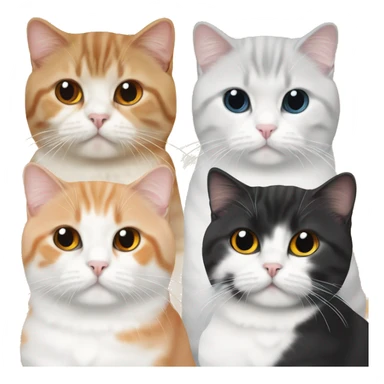 Scottish fold with other 2 cat, one ginger and one white black orange sticker