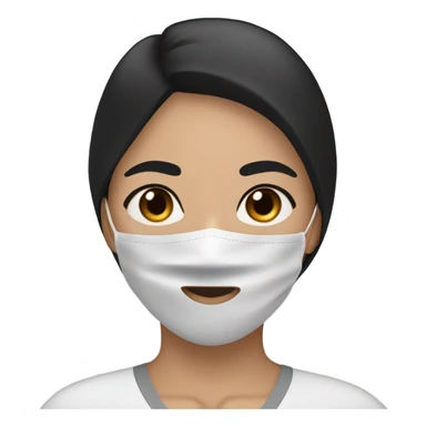black hair woman with a skincare facemask on and brown eyes  sticker
