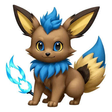 Eevee-Luxray-Luxio-fusion-hybrid-animal-Fakémon-Pokémon-creature sticker