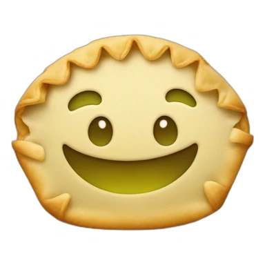 green empanada smile face sticker